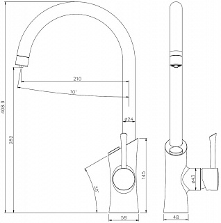 Смеситель д/кухни "COMFORT"  (3072С) 35 мм. под фильтр LEMARK  