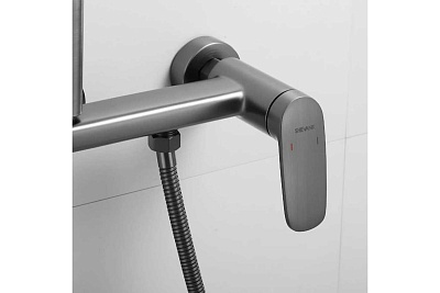 Смеситель с гиг. душ настенный оружейная сталь SHEVANIK S8505T-1