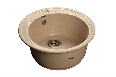 Мойка комп. GRANFEST Rondo GF-R520 круглая (d520мм) бежевый с сифоном