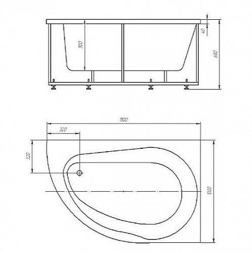 Ванна акриловая Вирго 150х100 правая