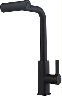 Смеситель д/кухни STRIP d35 с вытяжной лейкой 4 функции  нерж.,черный 3516/4 ARGO 44429