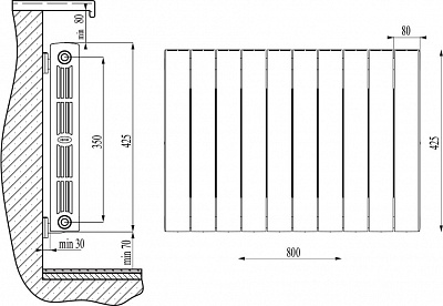 Радиатор бим.RIFAR  SUPReMO 350 10