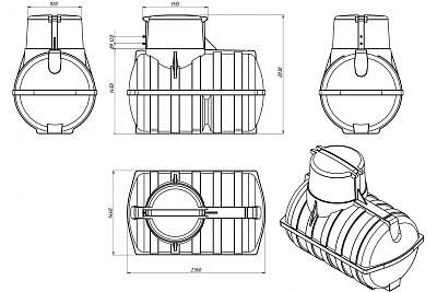 Емкость подземная U3000л oil