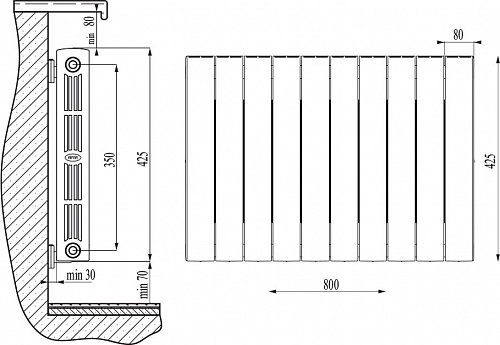 Радиатор бим.RIFAR  SUPReMO 350 10