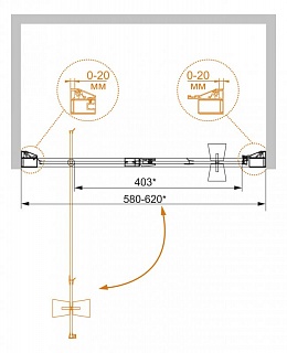 ДУШЕВАЯ ДВЕРЬ В ПРОЕМ CEZARES ROSA-BA-1 90-RO-Bi