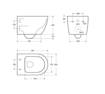 Унитаз подвесной Belbagno "TRE" с сидением BB8001CHR/SC