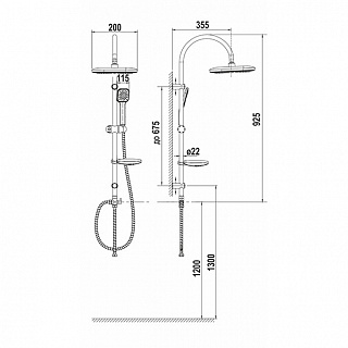 Душевая система (без смесителя) NEVADA ARGO (AGD 25.1243 C) 41505 