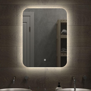 Зеркало (Санакс) сенсорное 600*800мм, с внутренней  LED подсветкой, без рамы с ореольным свечением код: 45262