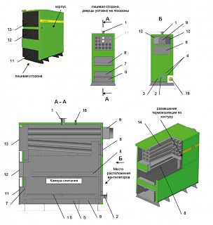 Котел твердотопливный Lavoro Eco L-350
