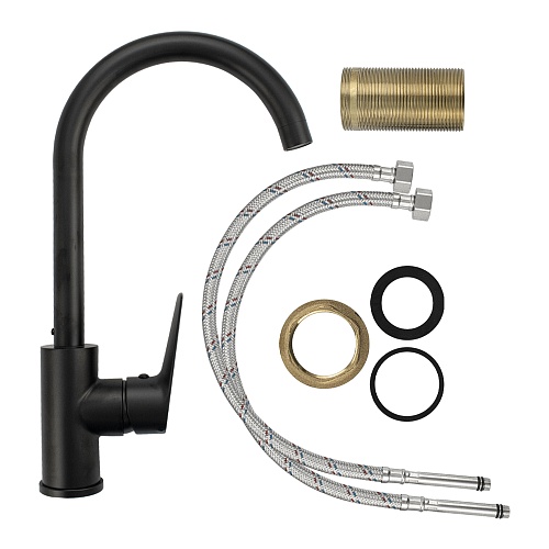 MAGNUS Смеситель д/кухни, черный код: 8754