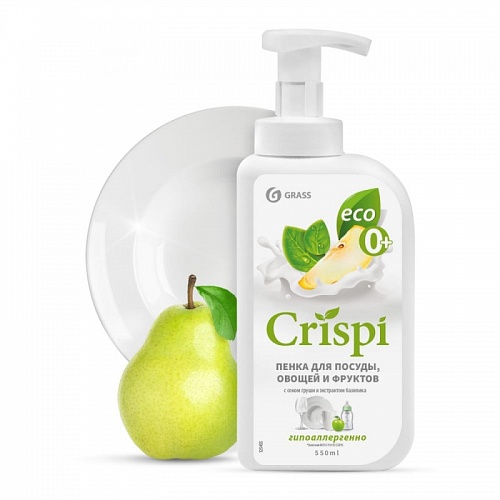 Средство д/мытья посуды CRISPI Пенка, груша/базилик 550мл 125455 Grass АКЦИЯ