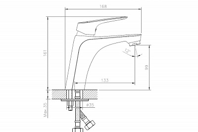 Смеситель д/умывальника "Takase" (TAK-1011) TOKITO