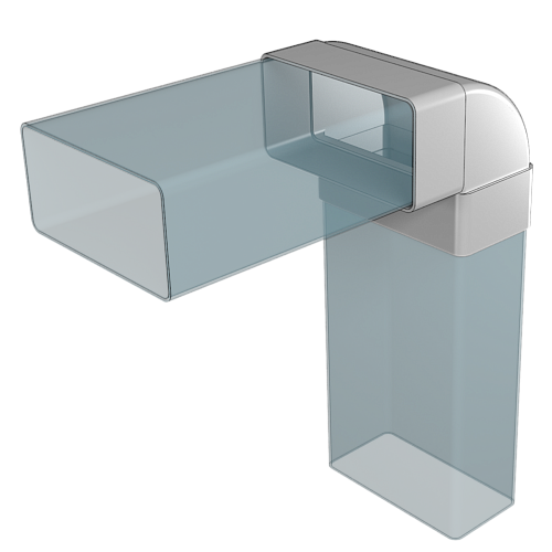 Колено вертикальное 612КВП 120х60мм (пластик) (24)