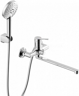 Смеситель д/ванны "MINIMA" (LM3851C) плоский поворотный излив LEMARK  ВЫГОДА!!