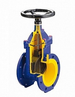 Задвижка с обрезин. клином Zetkama 111D-050-C56, DN50, PN16