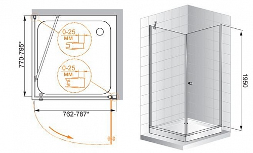 ДУШЕВОЙ УГОЛОК CEZARES TRIUMPH-A-1 90-P-Cr-R