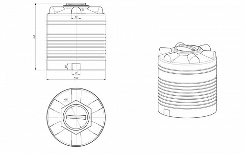Емкость ЭВЛ-500 (H960xD900) ВЫГОДА