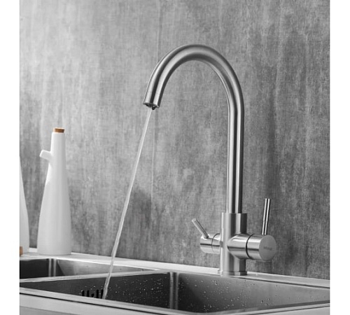 Смеситель д/кухни SHEVANIK с фильтром нерж S168B