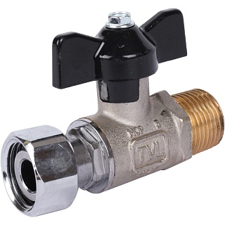 Кран шар. с нак. гайкой прямой баб. НР 1/2x1/2  (SVB-1009-000015) STOUT