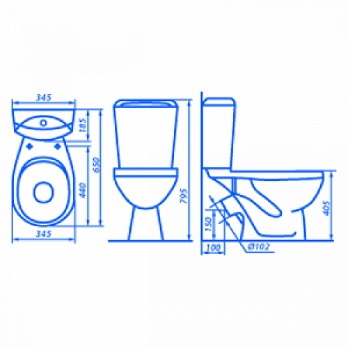 Унитаз-комп "Комфорт" черный  (КСФ) 