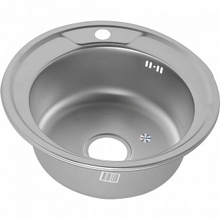 Мойка нерж врезная  MELANA D490  (0,6х160)  (151/2D/255D ) декор