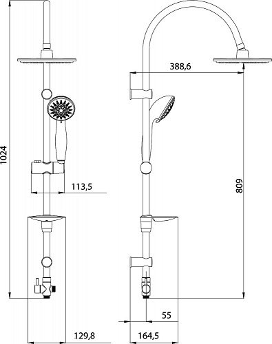 Душевой гарнитур 8801 без смесителя LEMARK  ВЫГОДА!!