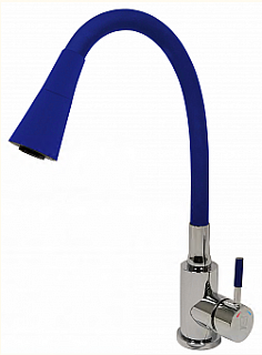 Смеситель д/кухни SOLID d35 двухрежимн. синий гибкий излив, нерж. гайка 3512 ARGO 43341