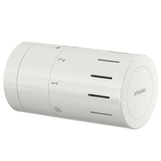 Термостатическая головка Design TC-D1, М30х1.5, с установкой нуля, цвет белый (F35320) Simplex