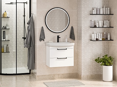 Комплект мебели 60 "Клермонт-60" подвесная 2 ящика матовая эмаль MISTY (ум.Клермонт,60)