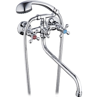 Смеситель д/ванны G-lauf (QFR7-A605/722/827) крест кер., шар.перекл.