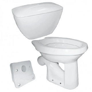 Унитаз-комп "Комфорт",бачок пласт. тип2 с полкой (арт.8) ,сидение(Минск квадрат.)(доп.:крепеж к полу+манжета конус+2 хомута)