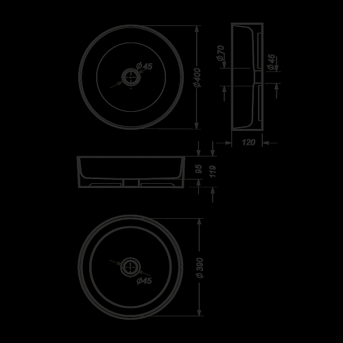 Умывальник накладной "BEST Slim" бел. (Самара) 