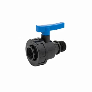 Кран шаровый компрессионный разъёмный  ПНД 3/4*3/4" (ВР/НР) ТПК АКВА (8/40)