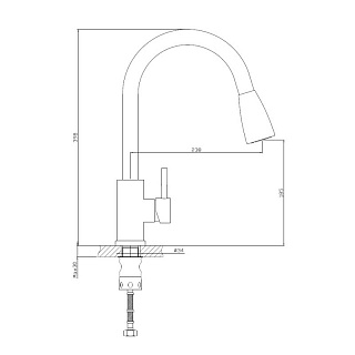 Смеситель д/кухни Haiba HB73304-2 вытяжной излив  нерж.ст. 