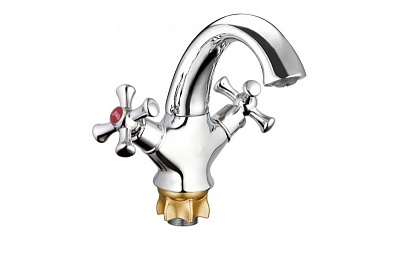 Смеситель д/раковины G-lauf (QML1-A827) двуручковый, гайка