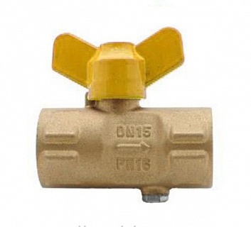 Кран шаровый ГАЗОВЫЙ с вып. клап.  д/манометра 11б27пМ.01 (РУ16) 1/2" (Пенза) (30107)