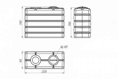 Емкость K 3000л в обрешетке