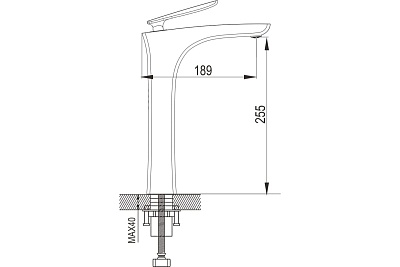 Смеситель д/раковины ROSE высокий черный R2711H