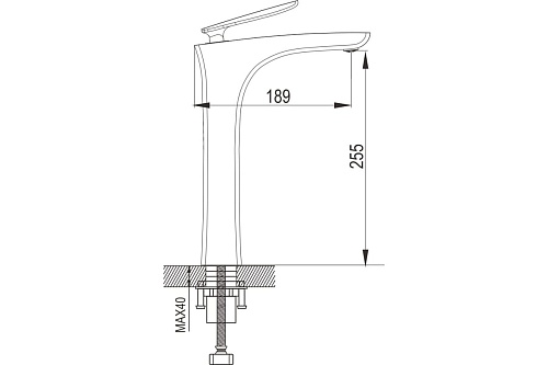 Смеситель д/раковины ROSE высокий черный R2711H