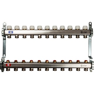 Коллектор 11-вых. нерж. ст. без расходомеров (SMS 0922 000011) STOUT 