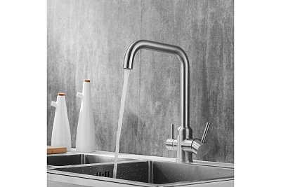 Смеситель д/кухни SHEVANIK с фильтром нерж  S268B