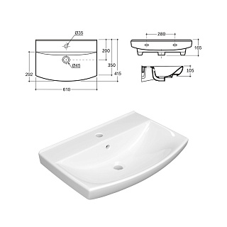 Комплект мебели 60 "Клермонт-60" напольная 2 дв. матовая эмаль MISTY (ум.Клермонт,60)