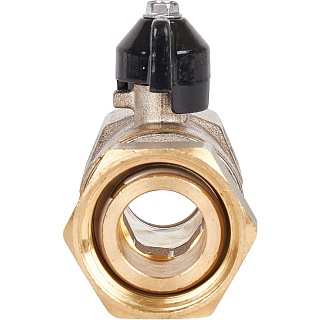 Кран шар. с нак. гайкой прямой баб. ВР 1"x1"  (SVB-0009-000025) STOUT