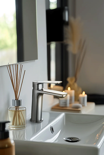 Смеситель д/умывальника "YAMANASHI" (YAM-1011) хром TOKITO