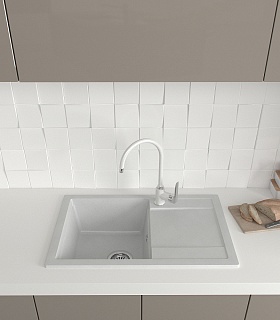 Мойка гранит FOSTO NOVA 74-49 (белый) без сифона 