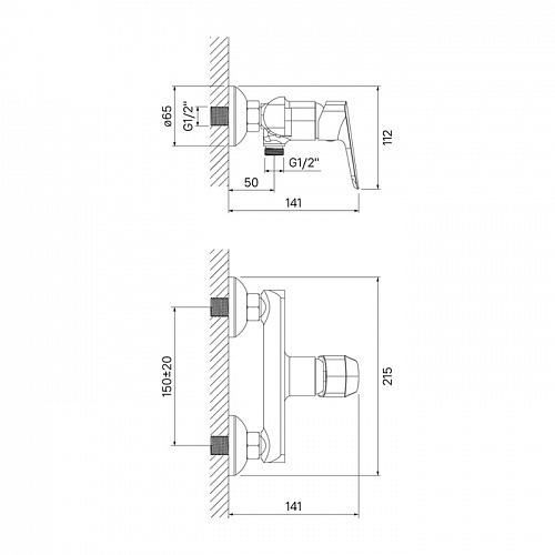 Смеситель для душа, Vibe, IDDIS, VIBSB00i03WA