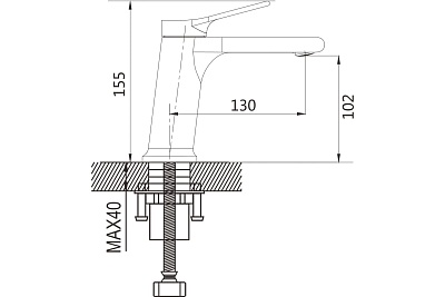 Смеситель д/раковины SHEVANIK оружейная сталь S8301T
