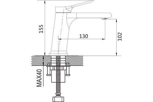 Смеситель д/раковины SHEVANIK оружейная сталь S8301T