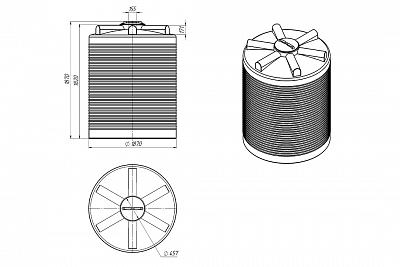 Емкость ЭВЛ-4000 (H1870xD1870)
