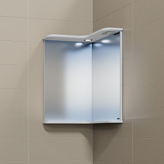 Зеркало СанТа "Аврора" угловое 65х73х47 с подсветкой и розеткой